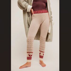 NEW Free People Falala Leggings in  Ivory Combo for women 1125 2s1